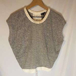 Express Striped Crop Backless Buckle Top Size M